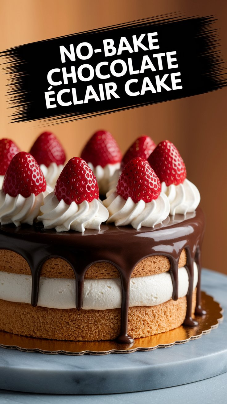 No-Bake Chocolate Éclair Cake