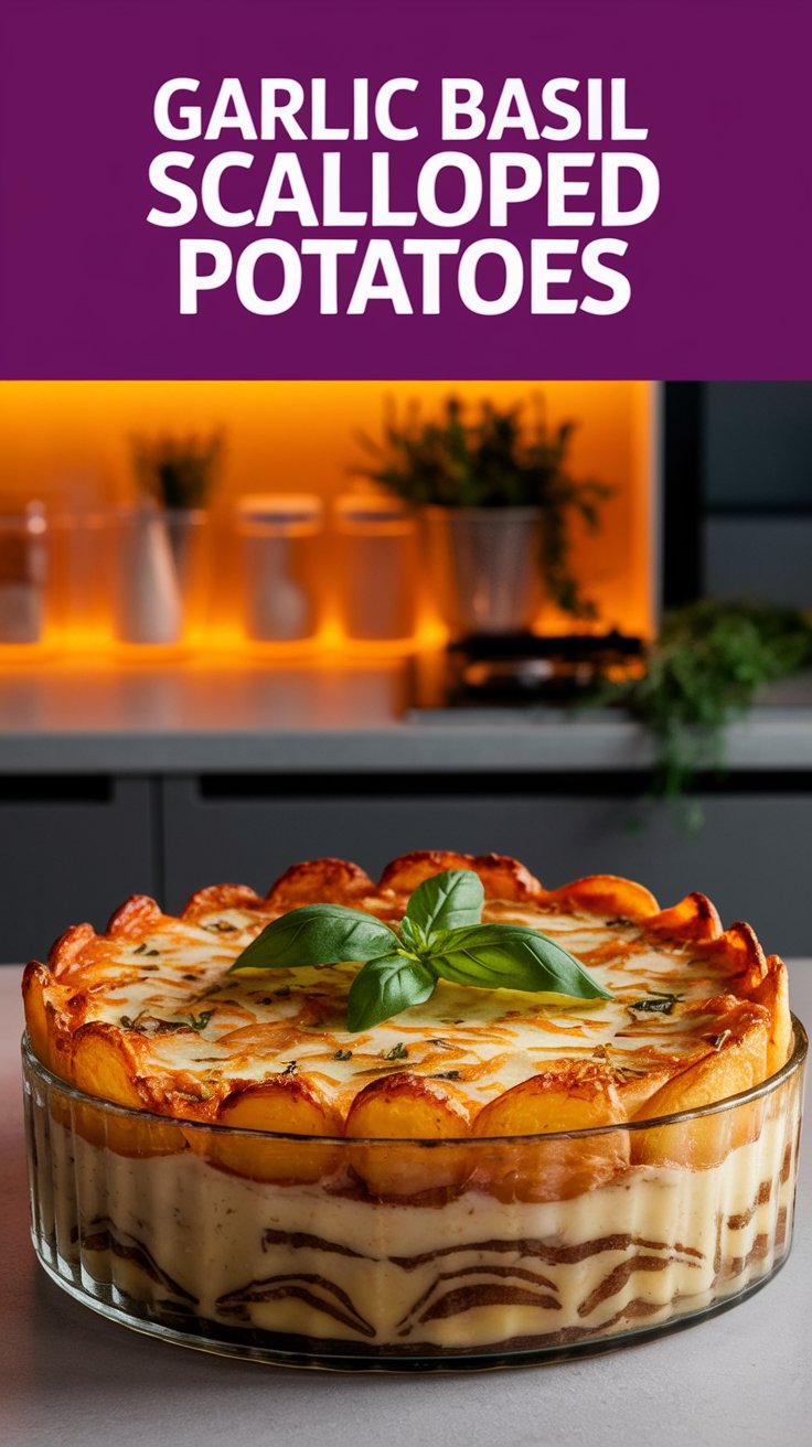 Garlic Basil Scalloped Potatoes