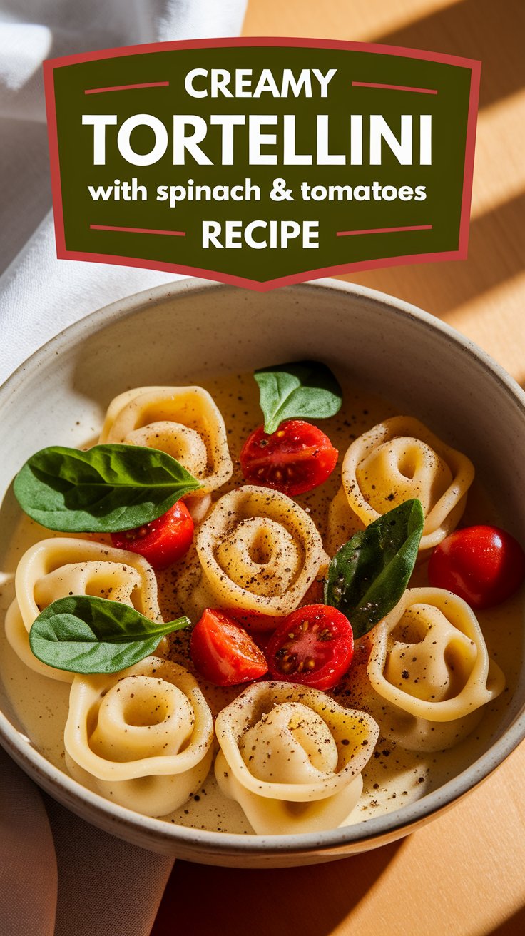 Creamy Tortellini with Spinach & Tomatoes Recipe