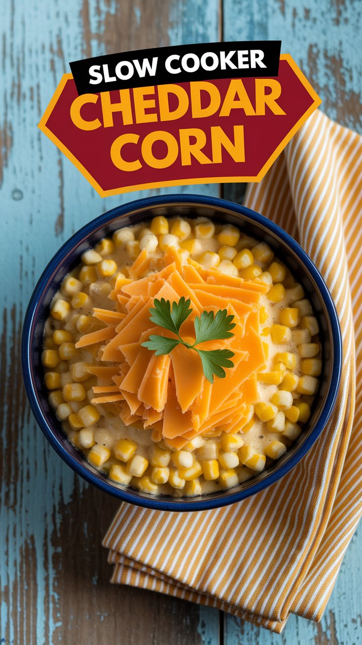 Slow Cooker Cheddar Corn