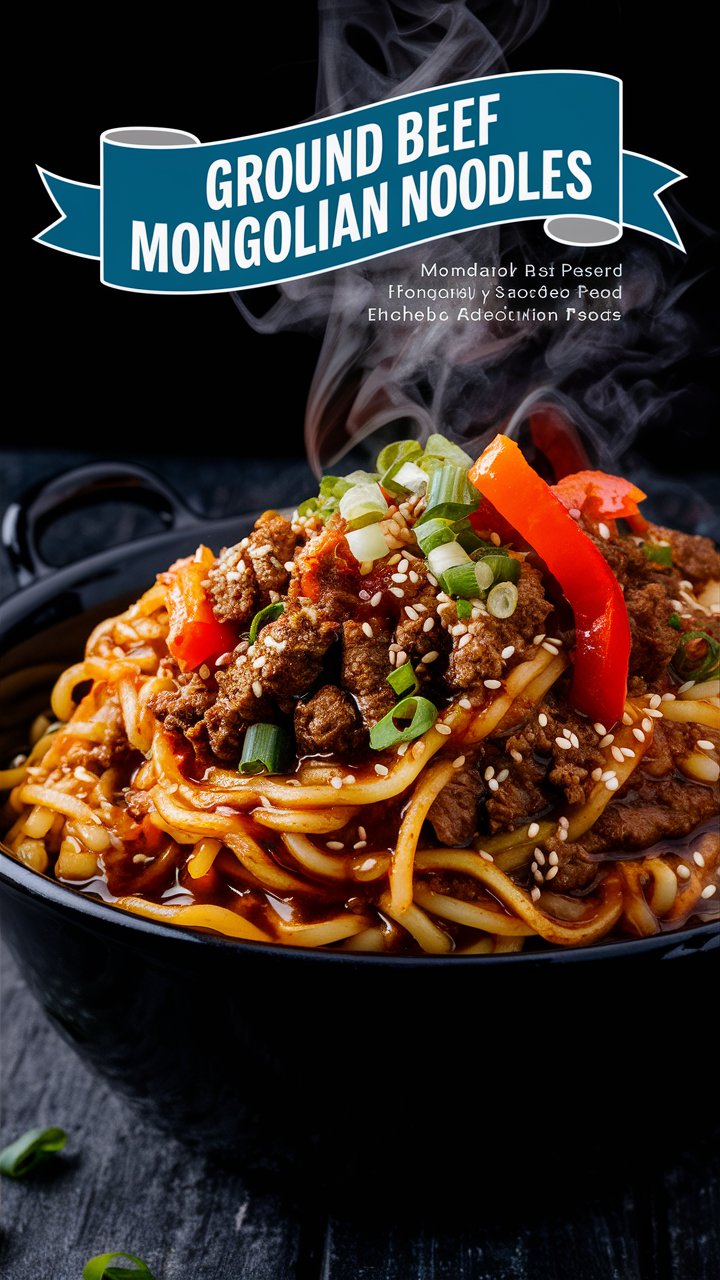 Ground Beef Mongolian Noodles