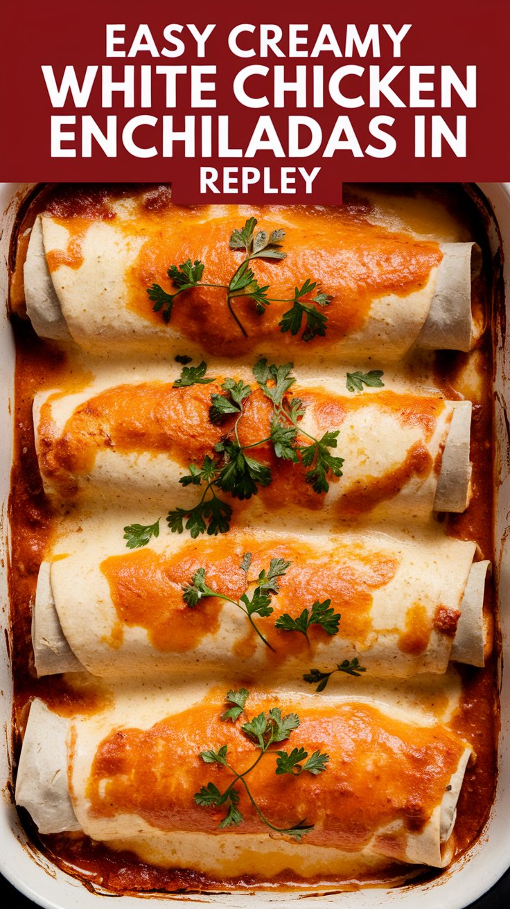 Easy Creamy White Chicken Enchiladas Recipe