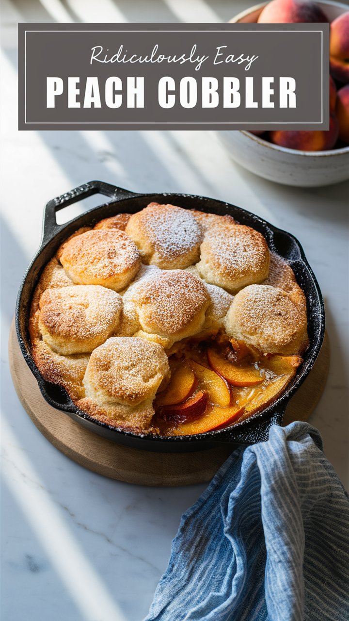 Ridiculously Easy Peach Cobbler