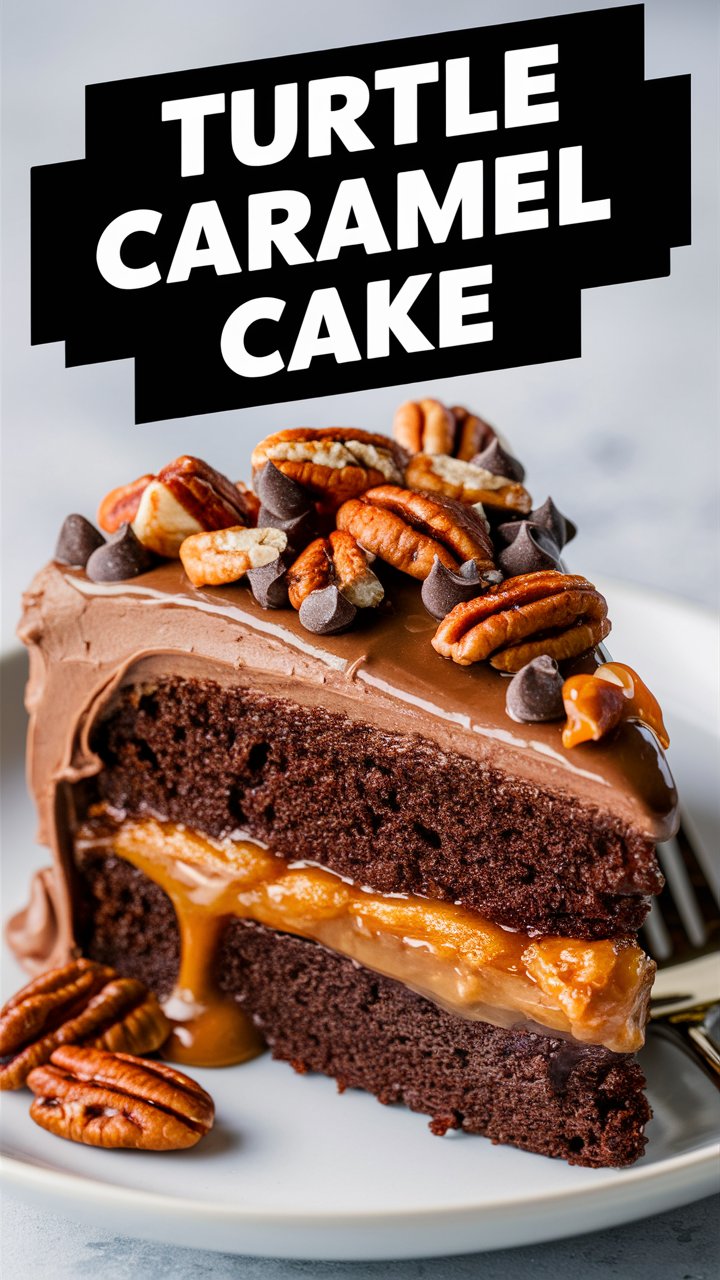 Turtle Caramel Cake