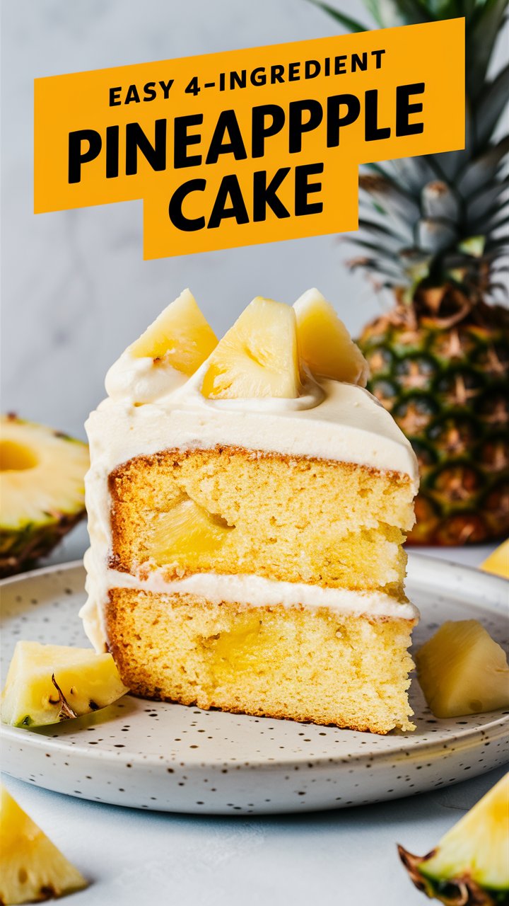 Easy 4-Ingredient Pineapple Cake