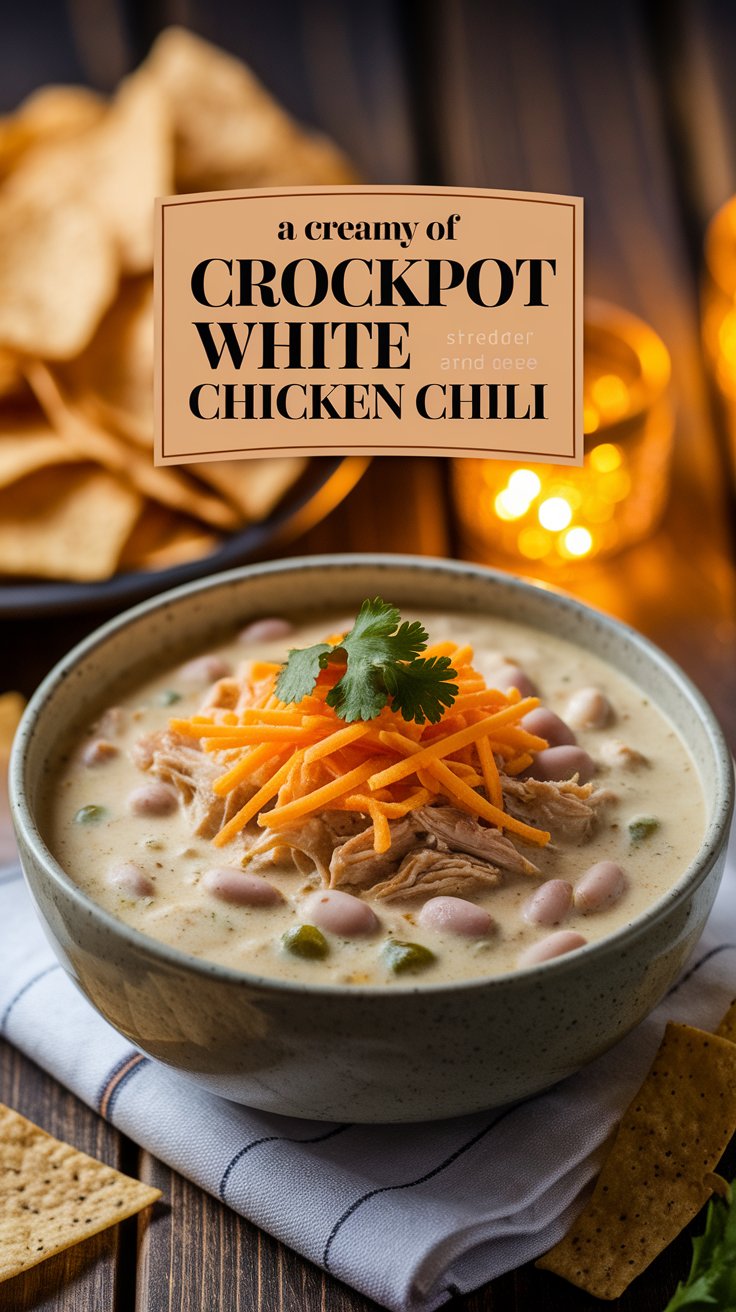 Creamy Crockpot White Chicken Chili