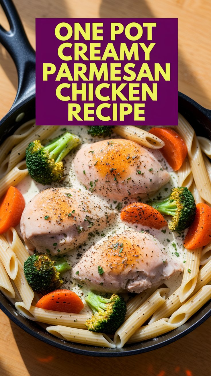 One Pot Creamy Parmesan Chicken Recipe