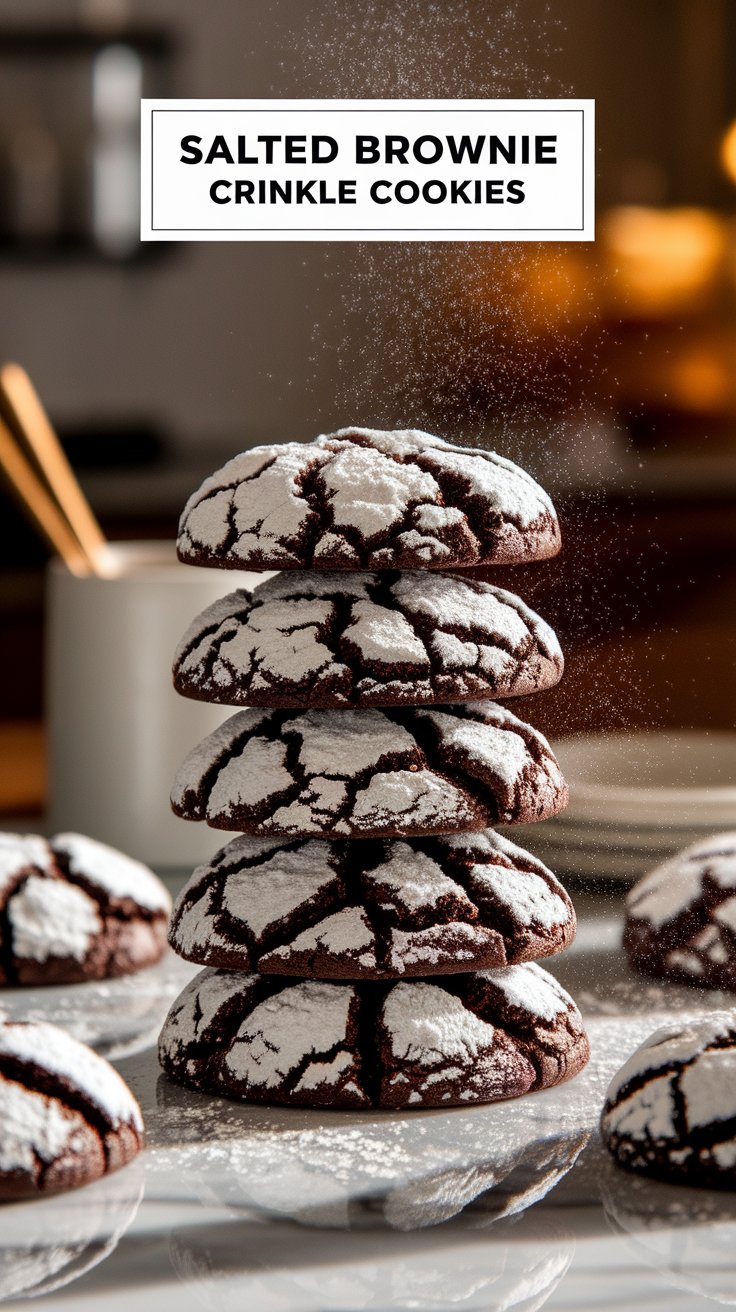 Salted Brownie Crinkle Cookies