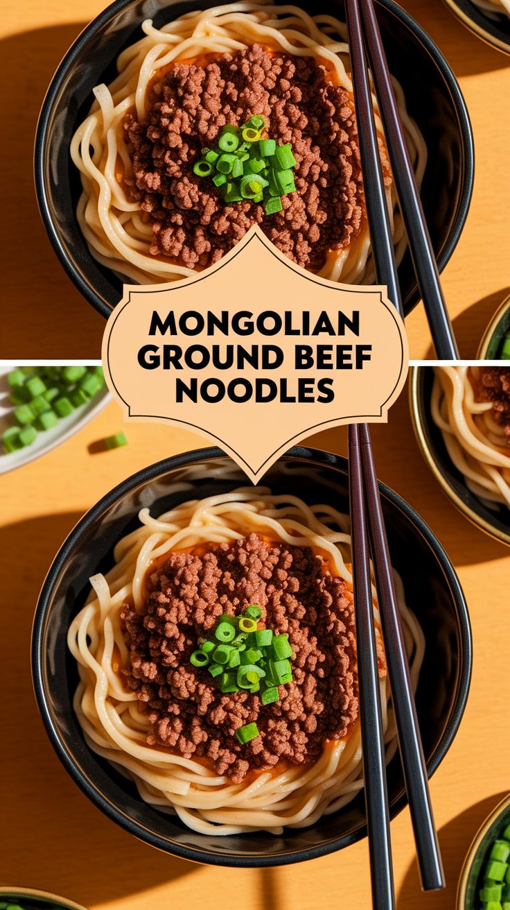 Mongolian Ground Beef Noodles