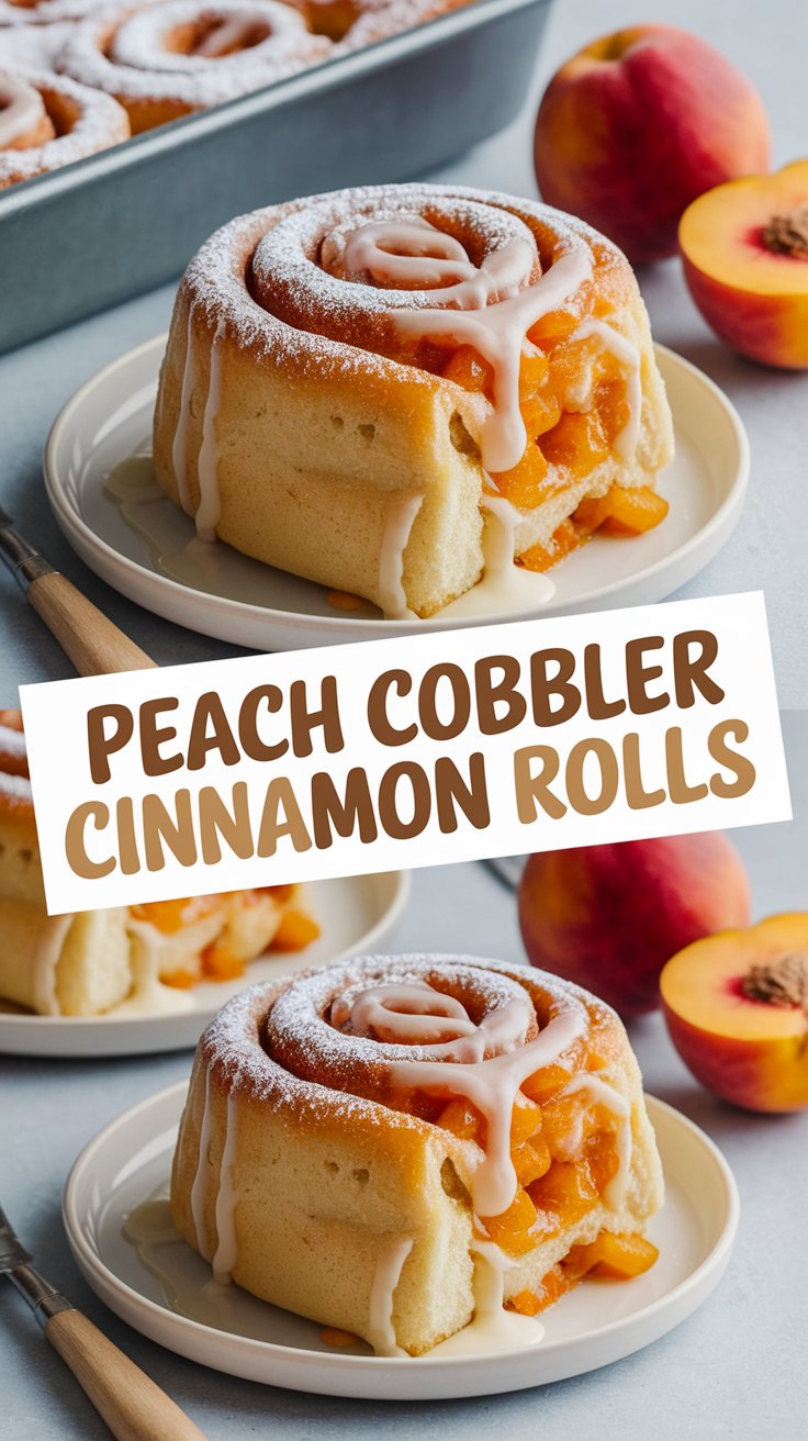 Peach Cobbler Cinnamon Rolls