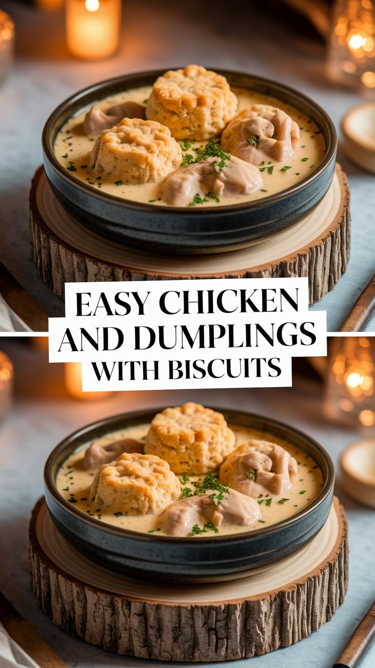 Easy Chicken and Dumplings with Biscuits