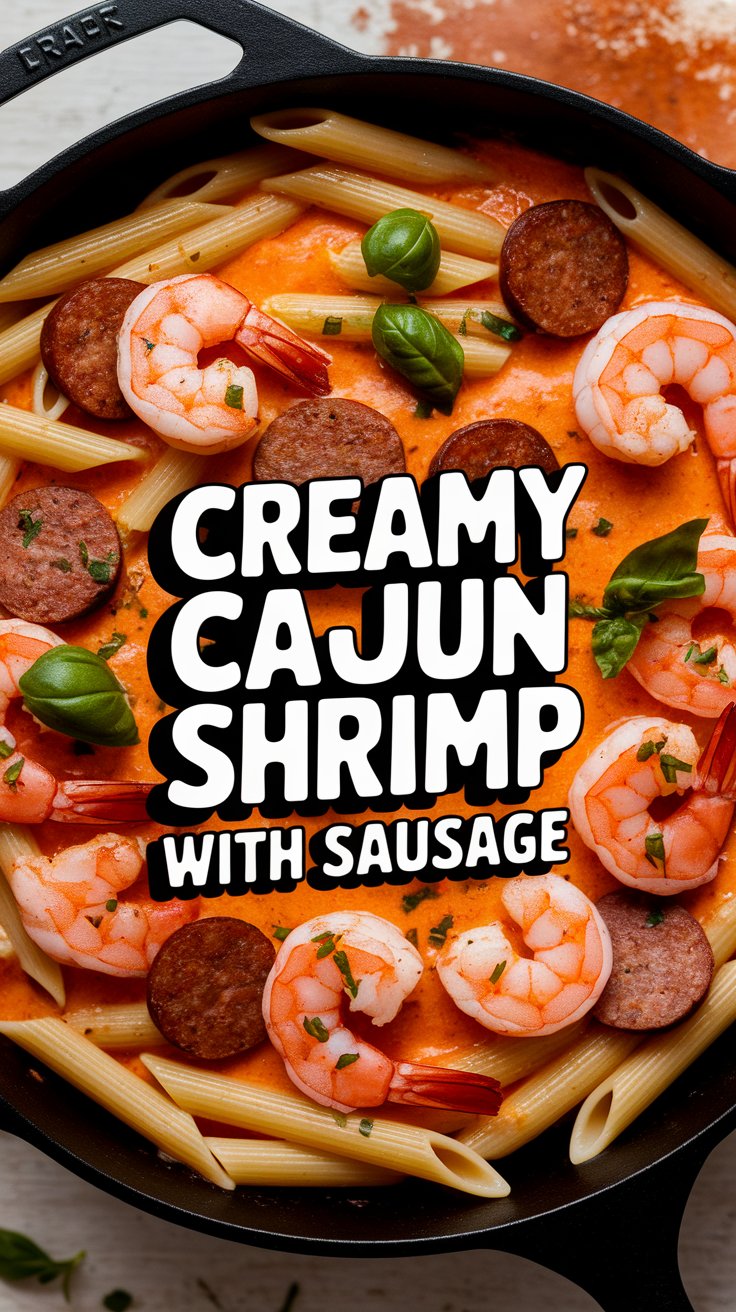 Creamy Cajun Shrimp Pasta with Sausage