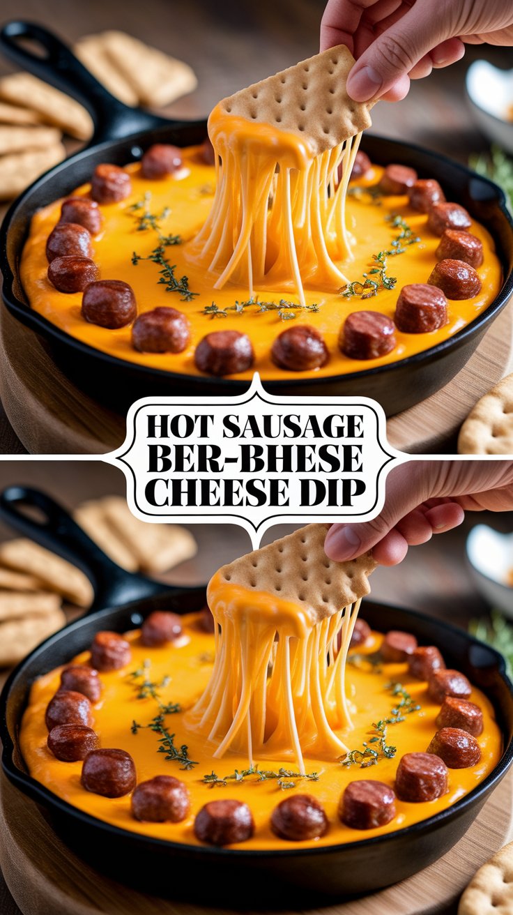 Hot Sausage Beer Cheese Dip
