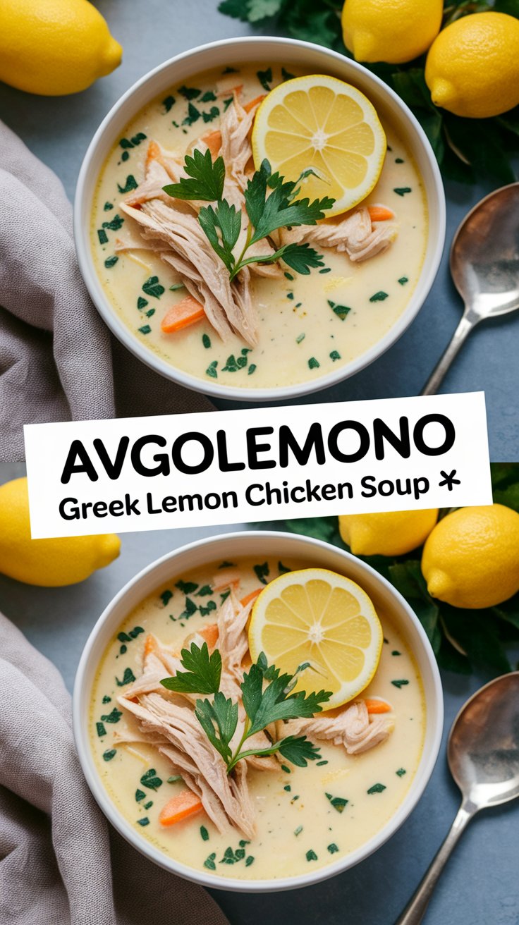 Avgolemono Greek Lemon Chicken Soup